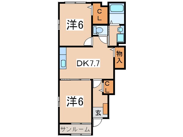 サン ラフィネＡの物件間取画像